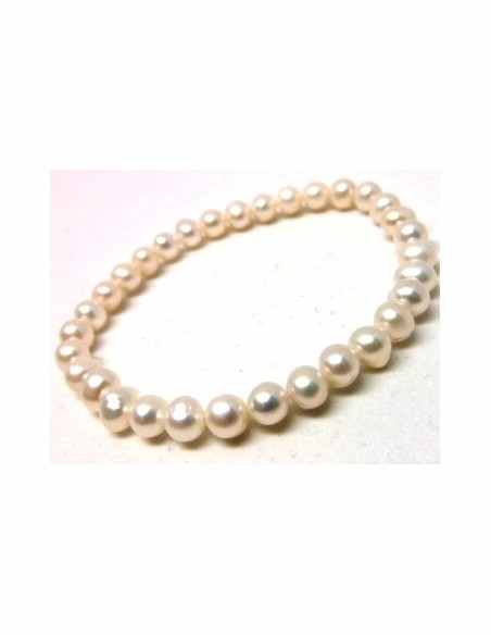 Perles blanches bracelet 5mm Perles blanches bracelet 5mm