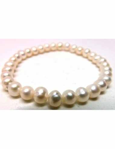 Perles blanches bracelet 5mm