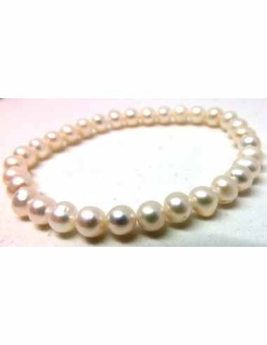 Perles blanches bracelet 5mm