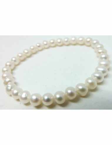 Perles blanches bracelet 5mm
