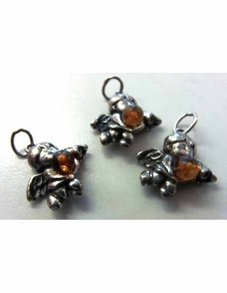 Ambre ange pendentif argent