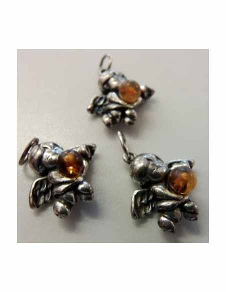 Ambre ange pendentif argent