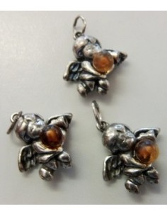 Ambre ange pendentif argent