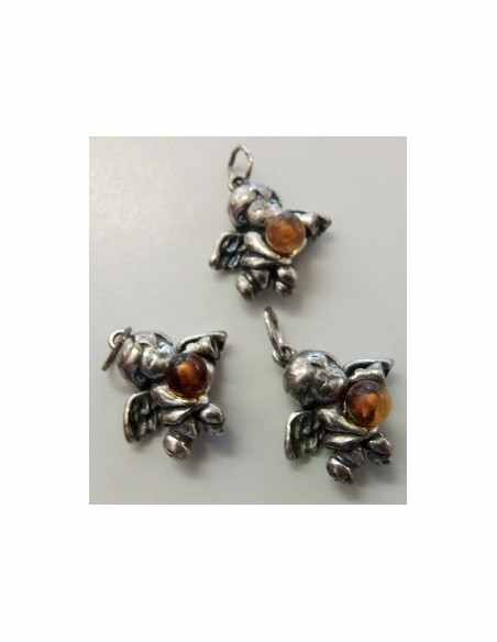 Ambre ange pendentif argent
