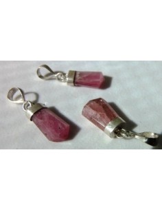 Tourmaline rose pendentif argent 2