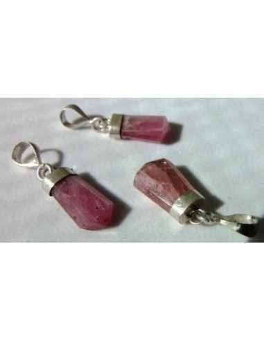 Tourmaline rose pendentif argent