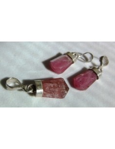 Tourmaline rose pendentif argent
