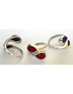 Bague pierre monté en argent reglable 2