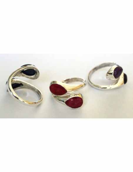 Bague pierre monté en argent reglable Bague pierre monté en argent reglable