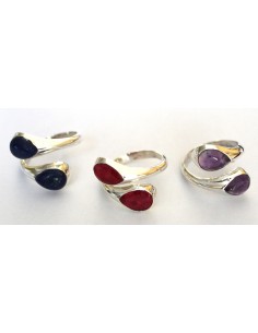 Bague pierre monté en argent reglable 2