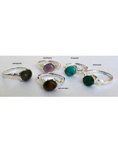 Bague pierre monté en argent reglable