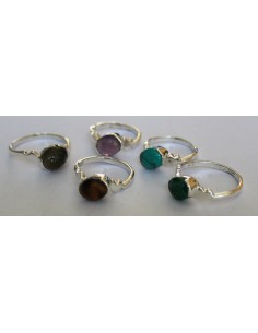 Bague pierre monté en argent reglable 2