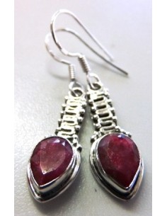 Rubis boucles doreilles argent 2