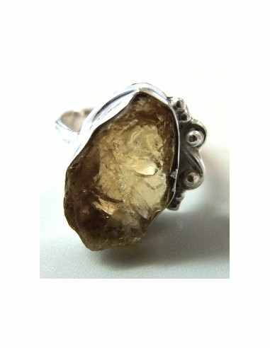 Tourmaline jaune bague argent