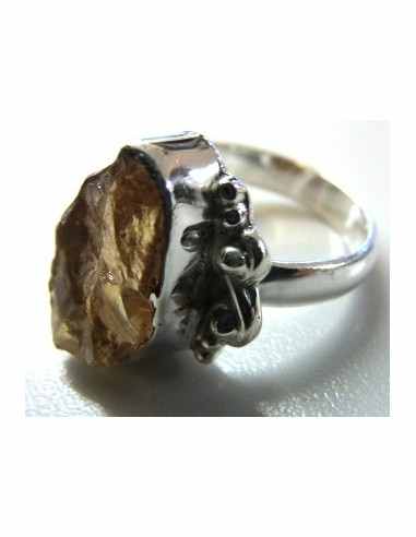 Tourmaline jaune bague argent