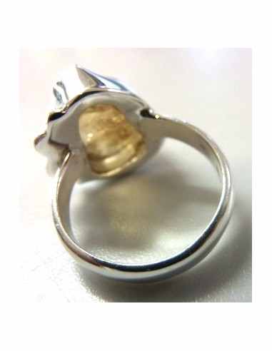 Tourmaline jaune bague argent