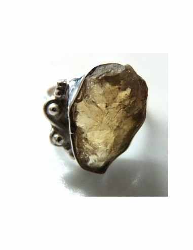 Tourmaline jaune bague argent
