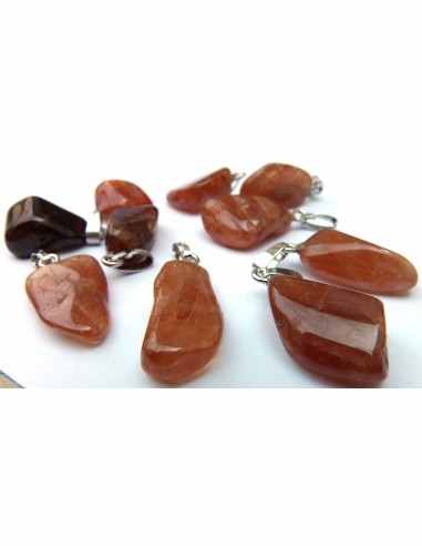 Hessonite pendentif argent