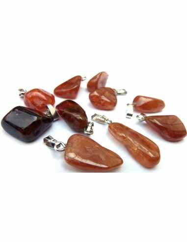 Hessonite pendentif argent