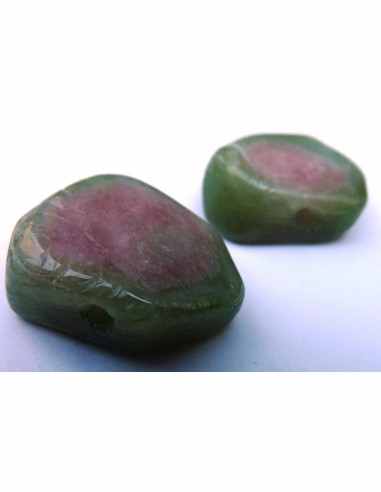 Tourmaline pasteque polis pendentif