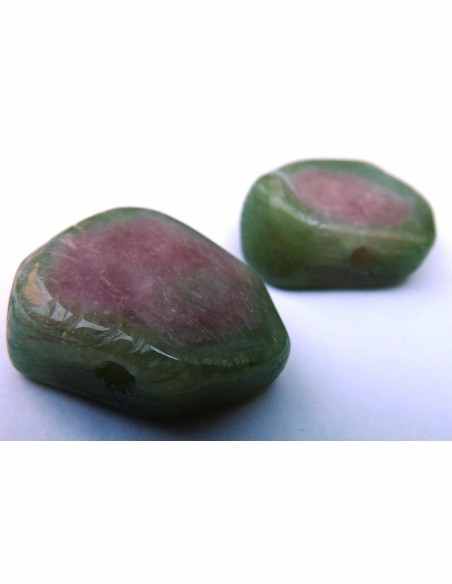 Tourmaline pasteque polis pendentif