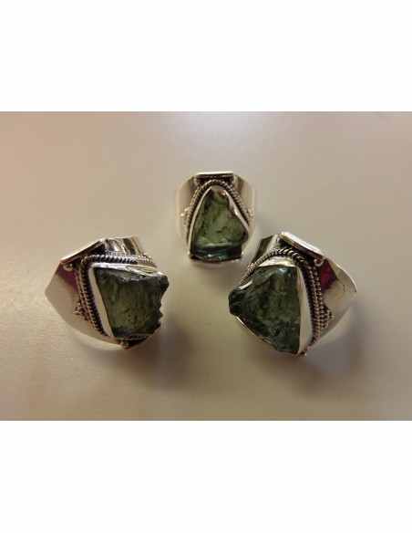 Bague Moldavite argent