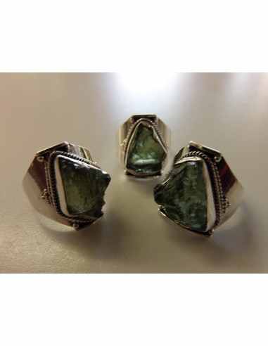 Bague Moldavite argent