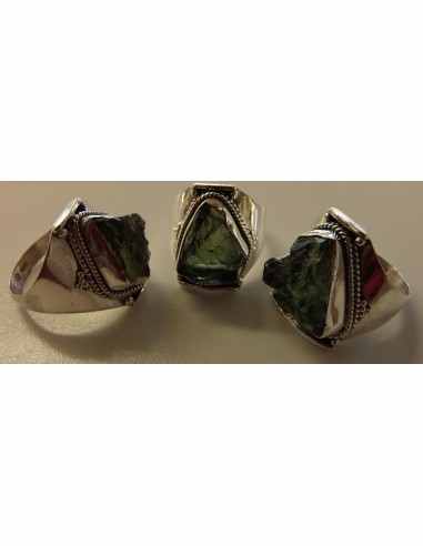 Bague Moldavite argent