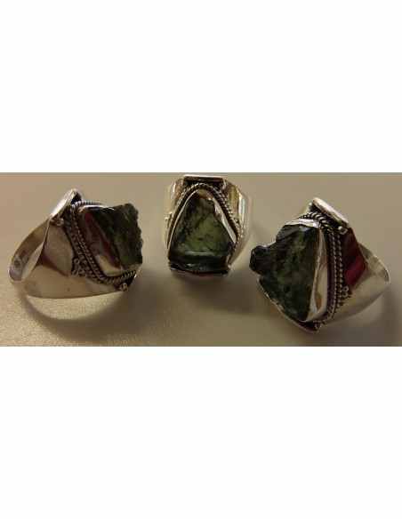 Bague Moldavite argent