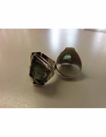 Bague Moldavite argent