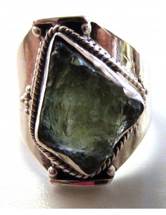 Bague Moldavite argent