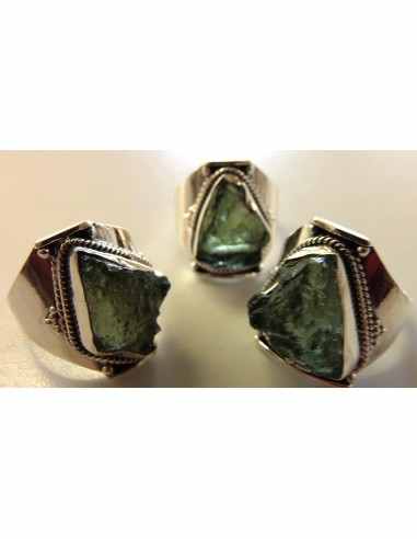 Bague Moldavite argent