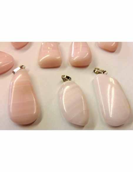 Manganocalcite pendentif argent