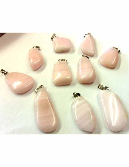 Manganocalcite pendentif argent