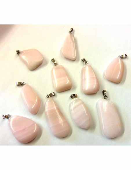 Manganocalcite pendentif argent