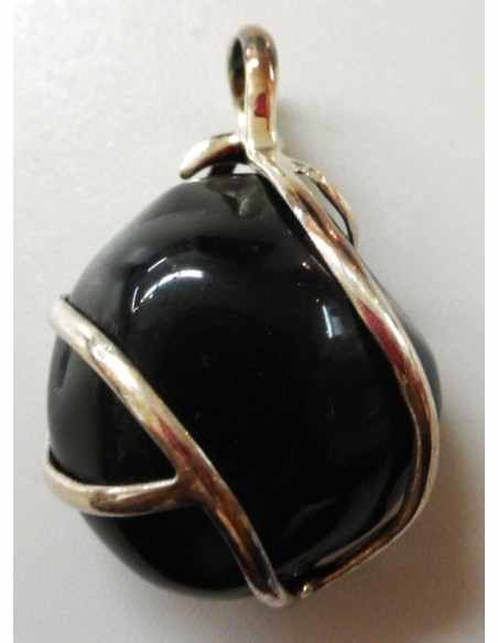 Obsidienne l'armes d'apache pendentif argent