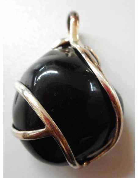 Obsidienne l'armes d'apache pendentif argent