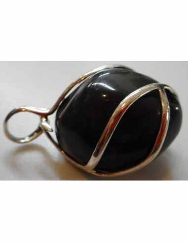 Obsidienne l'armes d'apache pendentif argent