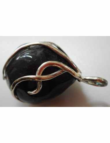 Obsidienne l'armes d'apache pendentif argent