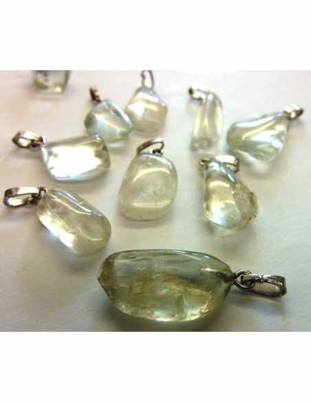 Hiddenite, kunzite verte pendentif