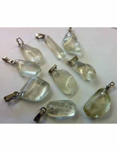 Hiddenite, kunzite verte pendentif