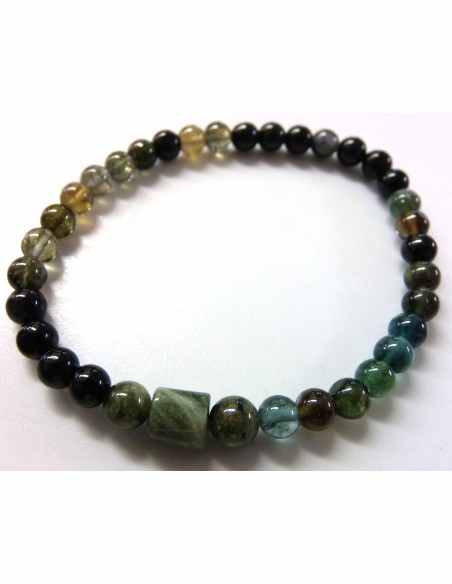 Bracelet tourmaline verte, bleue 6mm Bracelet tourmaline verte, bleue 6mm