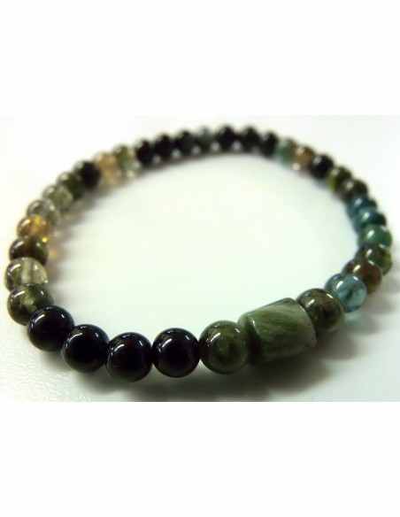 Bracelet tourmaline verte, bleue 6mm Bracelet tourmaline verte, bleue 6mm