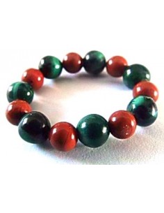Anneau jaspe rouge et malachite