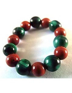 Anneau jaspe rouge et malachite 2