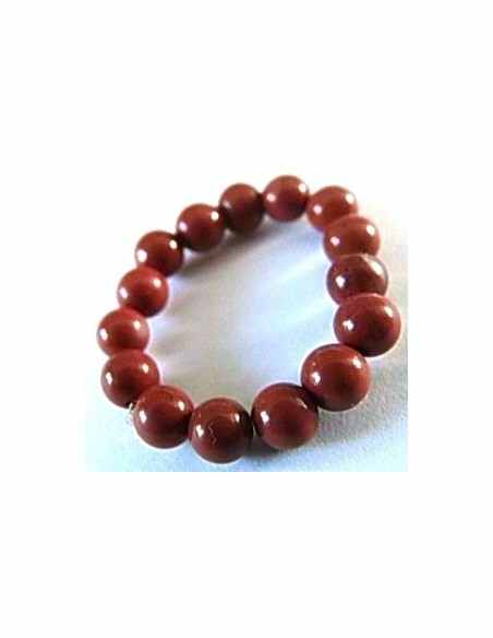 Anneau jaspe rouge ajustable