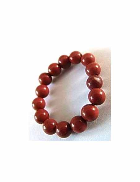 Anneau jaspe rouge ajustable