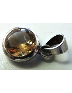 Citrine gemme argent pendentif