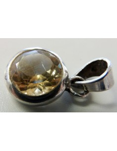 Citrine gemme argent pendentif 2