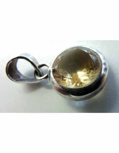 Citrine gemme argent pendentif